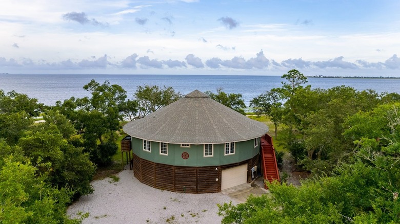 Sky view of round house