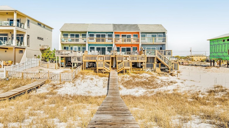 Townhouse units on the beach