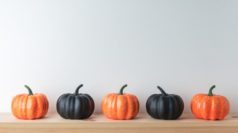 black and orange pumpkins