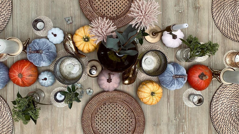 Colorful pumpkin table runner