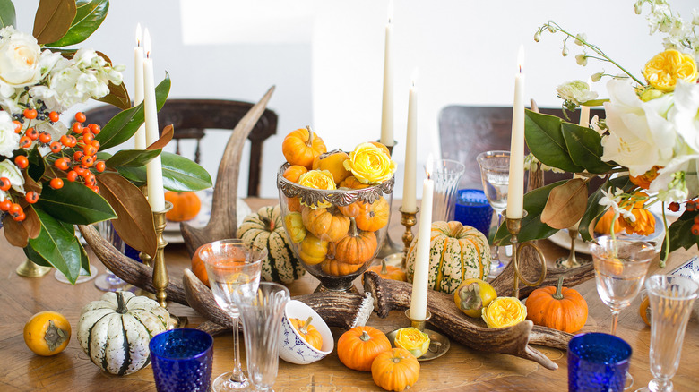 small pumpkins in bowl