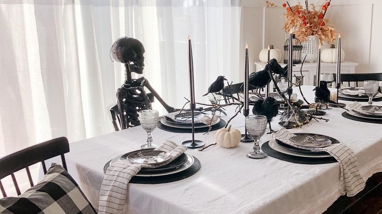 black skeleton decor