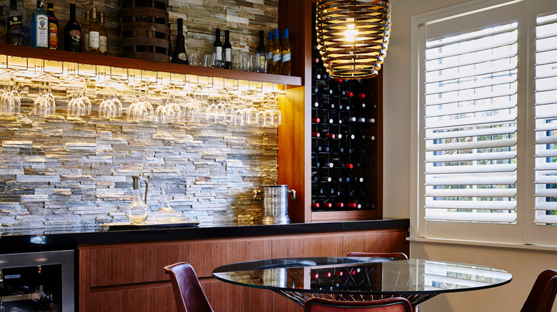 Home bar with wine storage