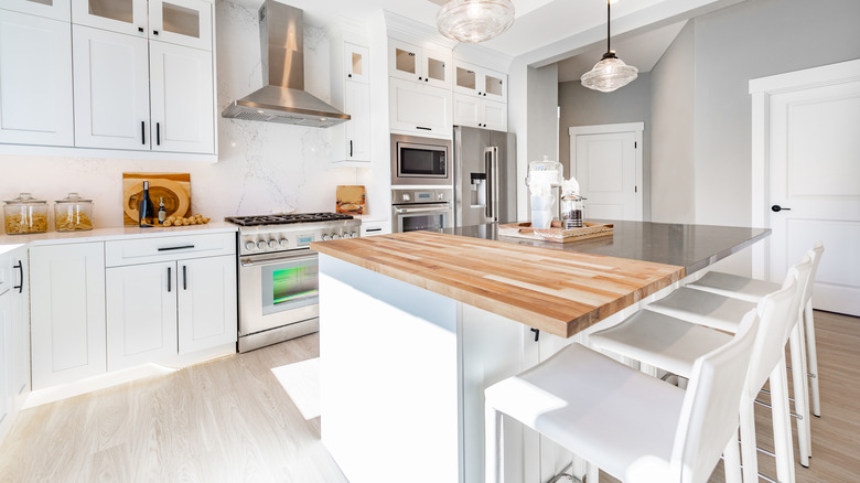 Half butcherblock kitchen island