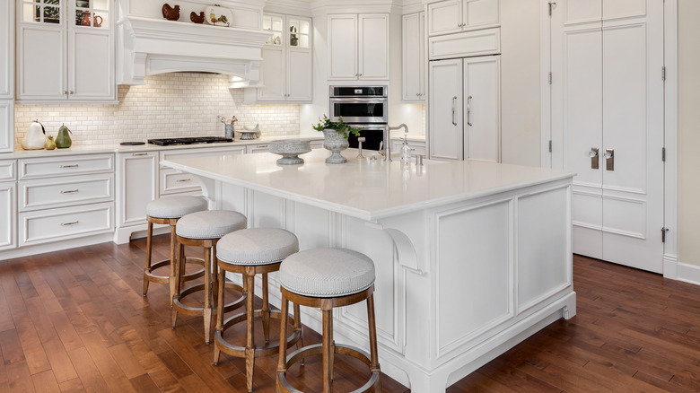 Kitchen island with corbels