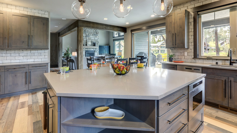 Pentagon shaped kitchen island 