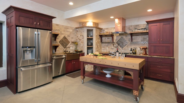 Kitchen island on wheels