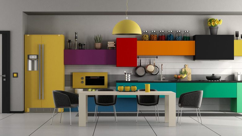 light in a colorful kitchen