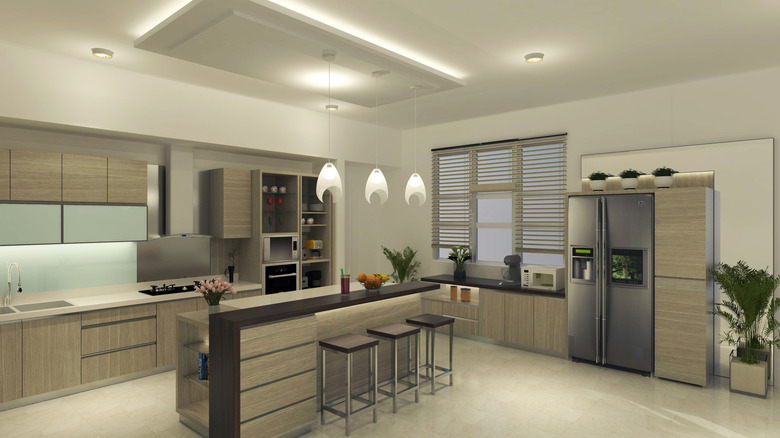 light fixtures in a kitchen