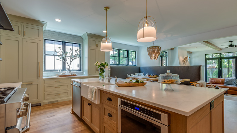 frosted lights in a kitchen