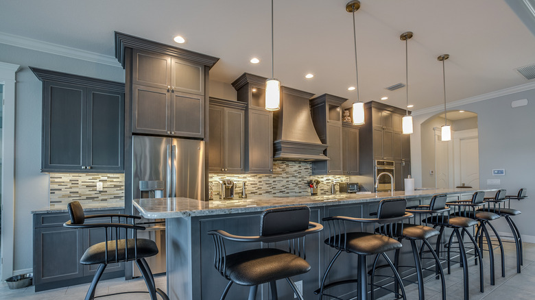 glowing lights in a kitchen