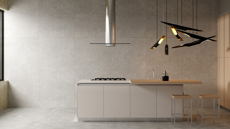 futuristic lights in a kitchen