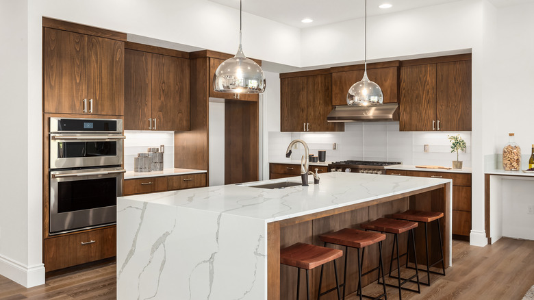 glass lights in a kitchen