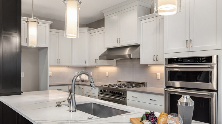 cylinder lights in a kitchen