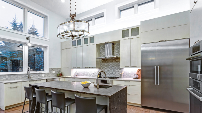 unusual light in a kitchen