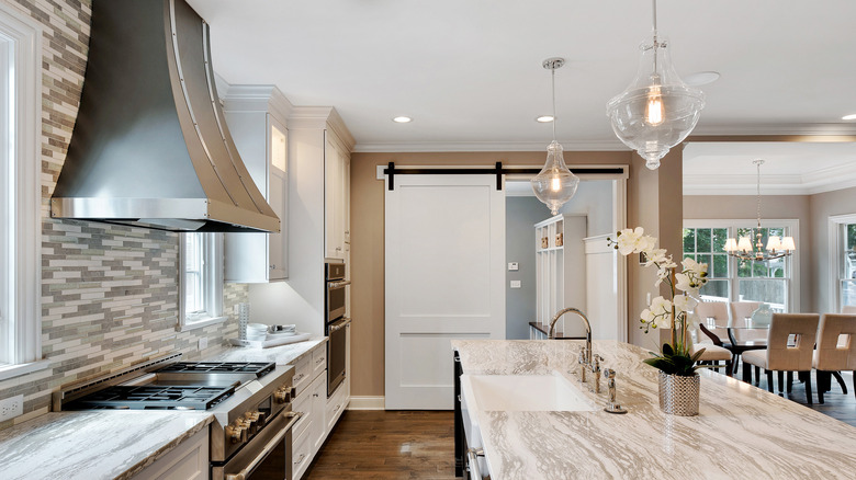 ornate lights in a kitchen