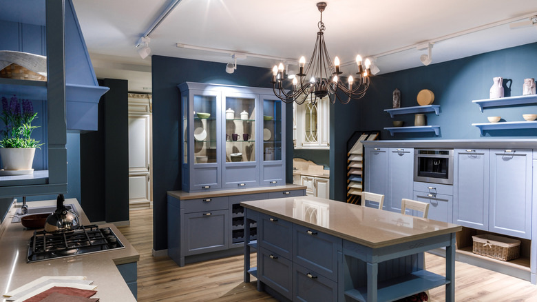 chandelier in a kitchen