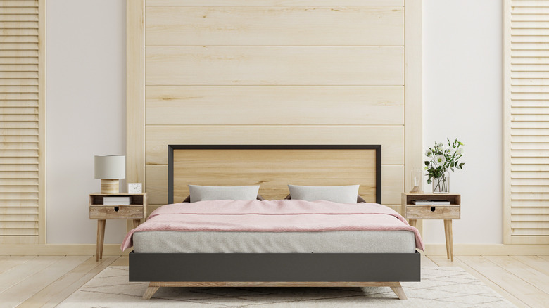 wooden minimalist bedroom 