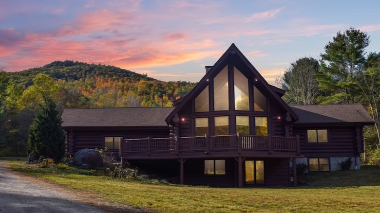 Chalet at dusk