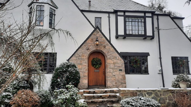 white tudor house