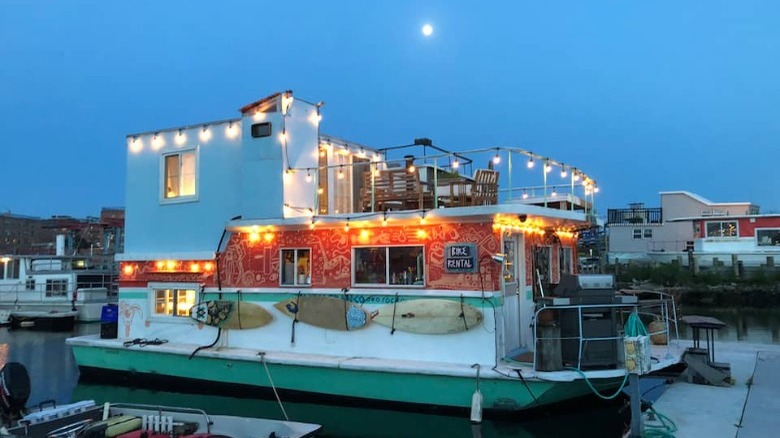 Houseboat on the water