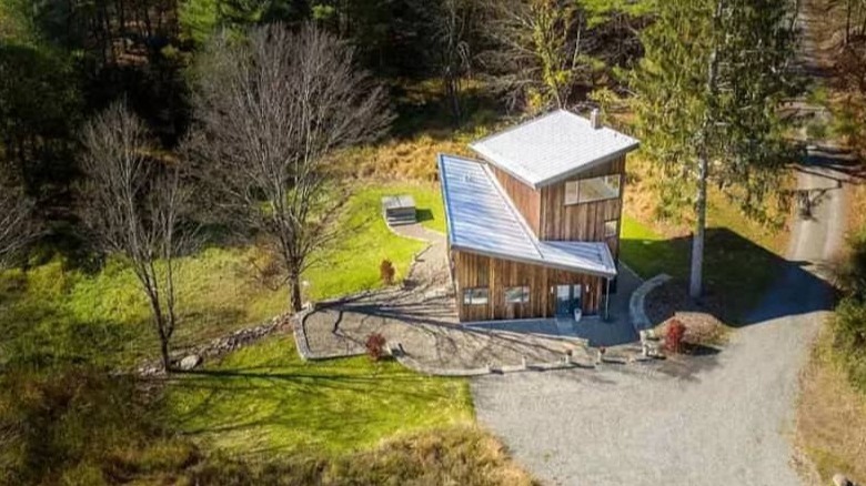 aerial view of house