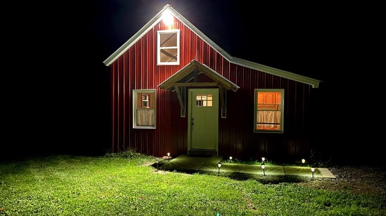 night view of cottage