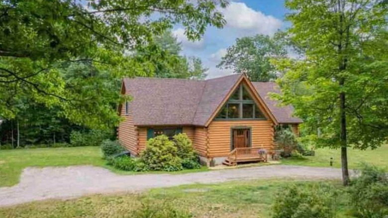 cabin surrounded by trees