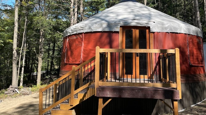 yurt in the woods