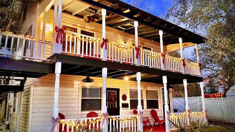 Carriage house at dusk