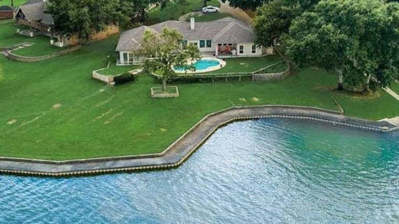 Overview of lakefront home