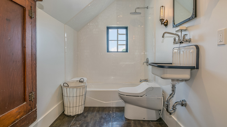 Small attic bathroom