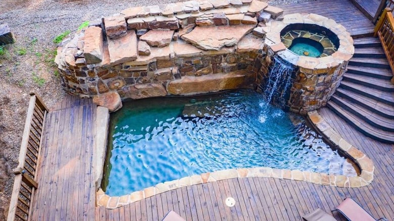 pool with waterfall