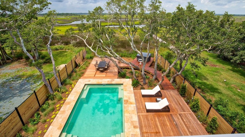 View of pool from above