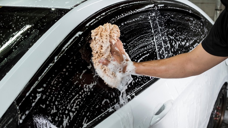 Handwashing car window