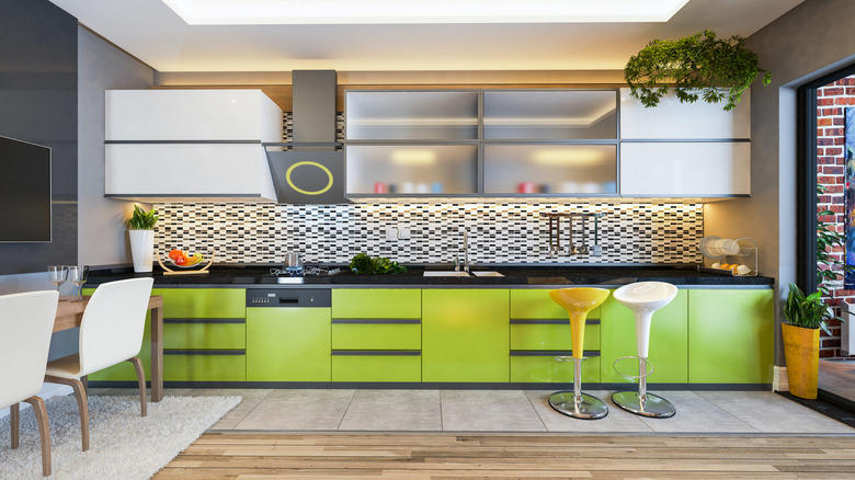 tiny tiles on kitchen backsplash