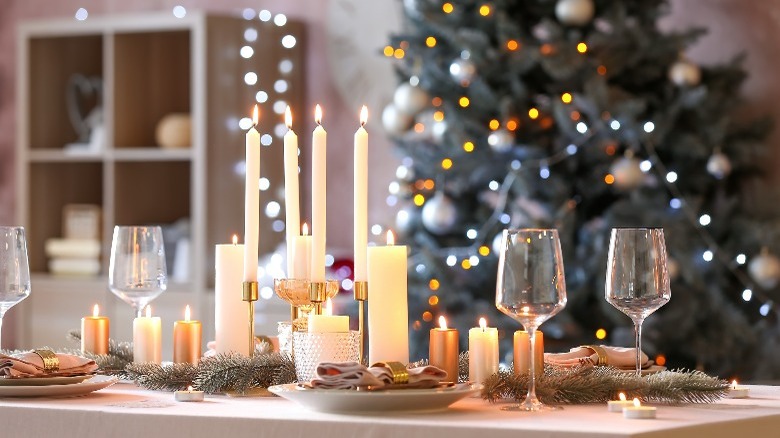 Dining table with candles