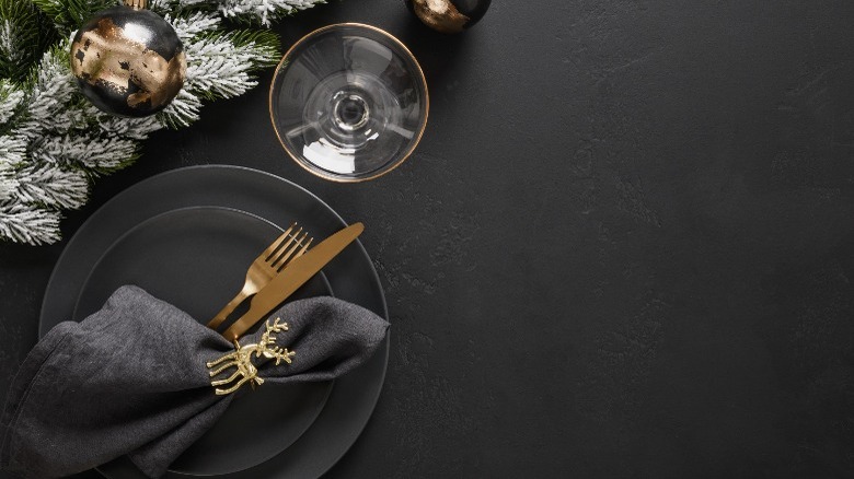 Black and gold dining set