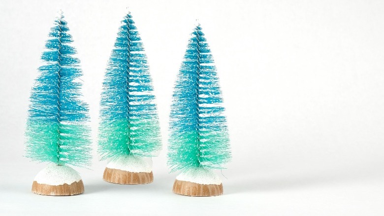 Green and blue ombre trees