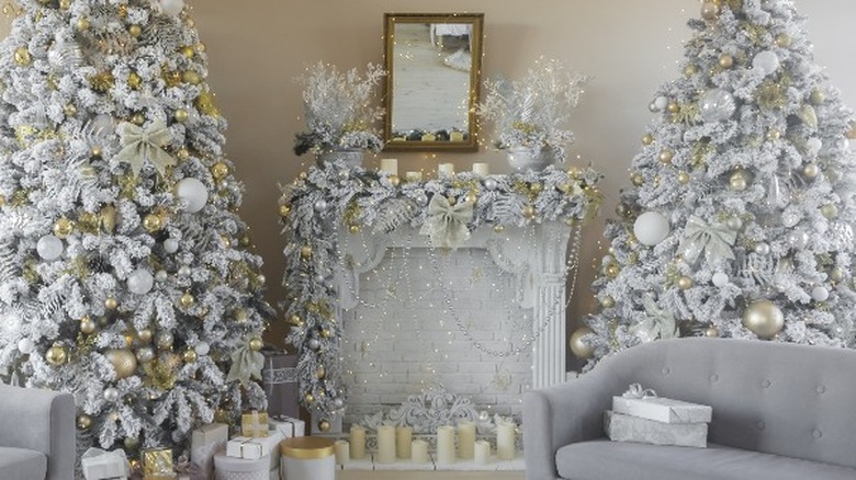 Silver and gold Christmas decor