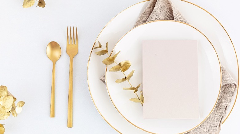 White and gold dinnerware