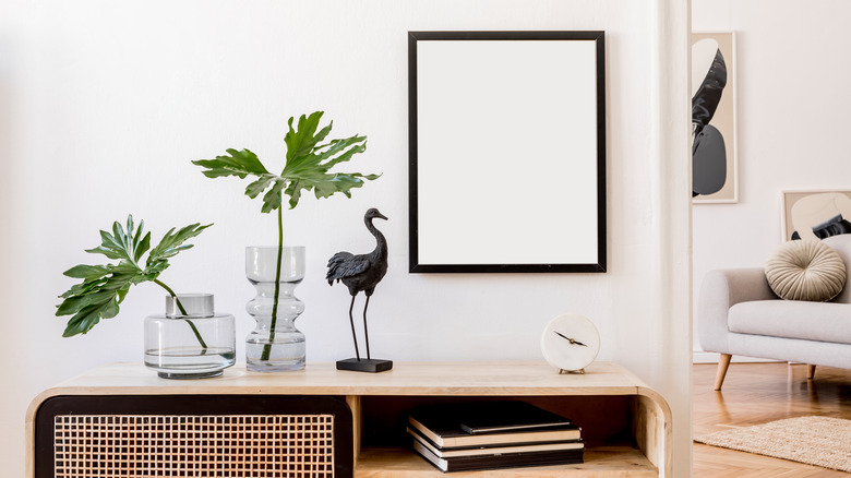 bird sculpture on a shelf