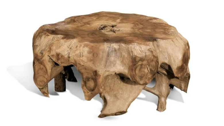 Unusually shaped rustic coffee table