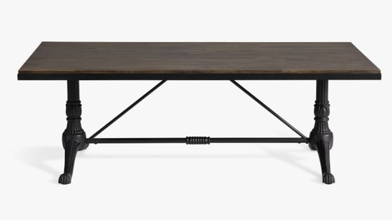 rectangle coffee table with metal stand