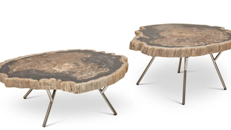 two round coffee tables of different sizes