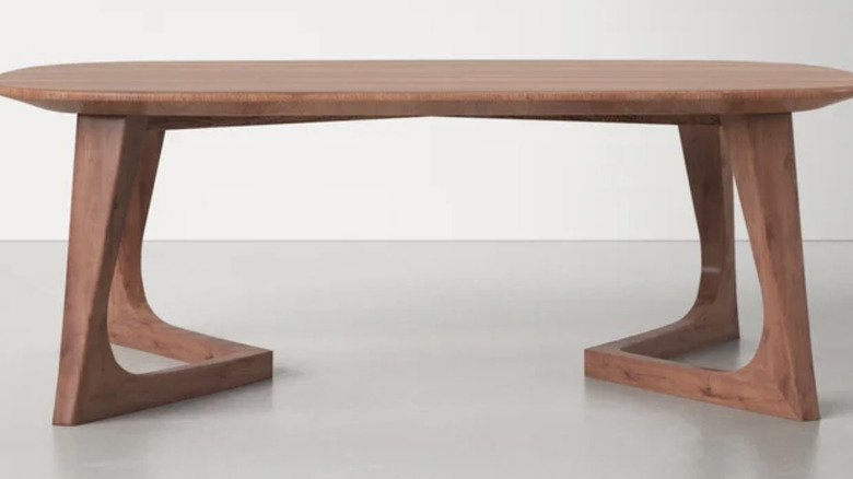 coffee table with inward-facing legs