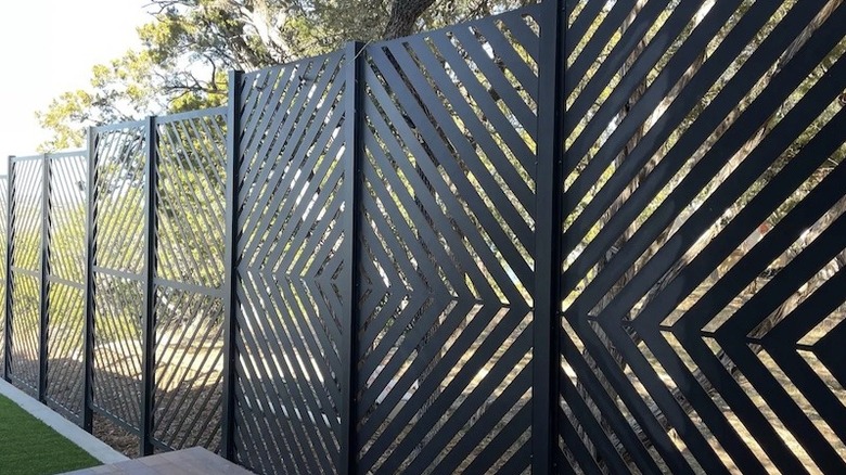 Black decorative panel fence