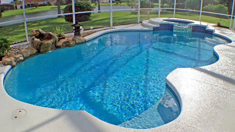 Oddly shaped indoor pool