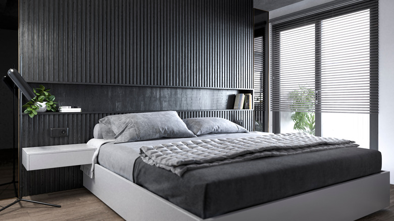 black striped headboard