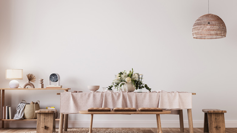 wooden furniture with delicate decorations